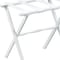 Homeroots HomeRoots 383078 Hotel White Finish Wood Folding Luggage Rack with White Straps 383078 - alternate 2